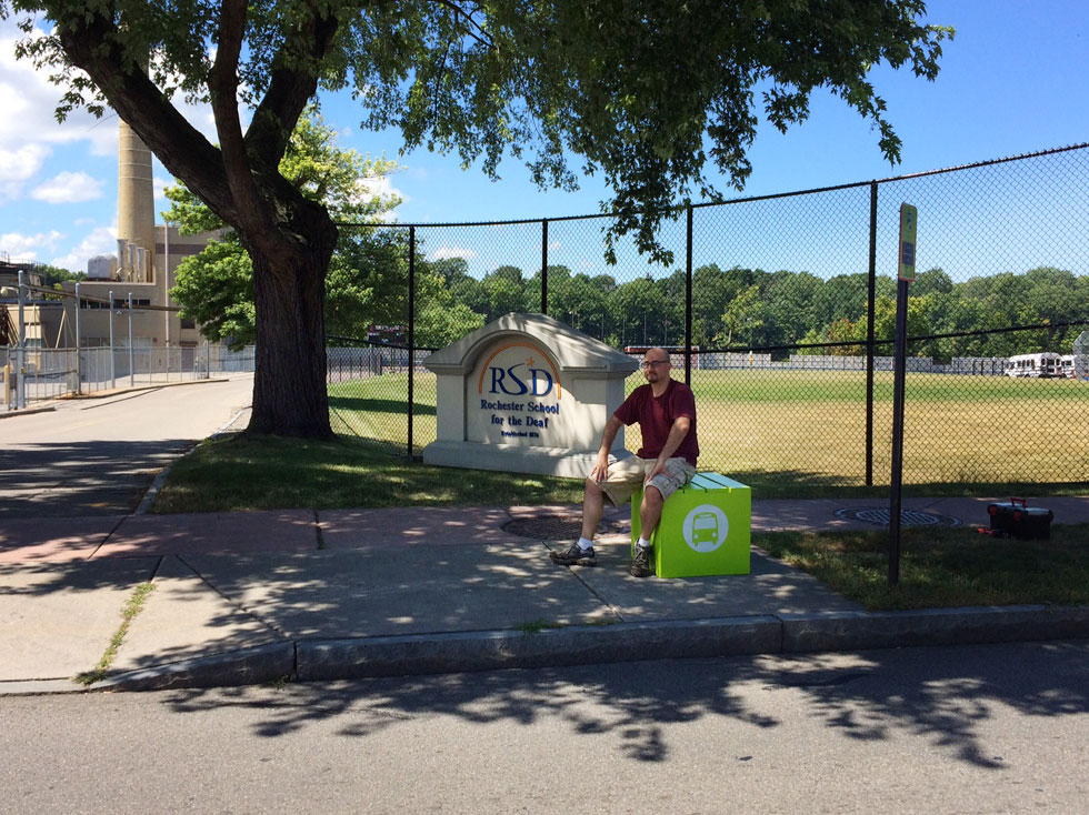 This summer, Reconnect Rochester placed these bus stop cubes at several locations around the city. With your help, we hope to add more next spring.